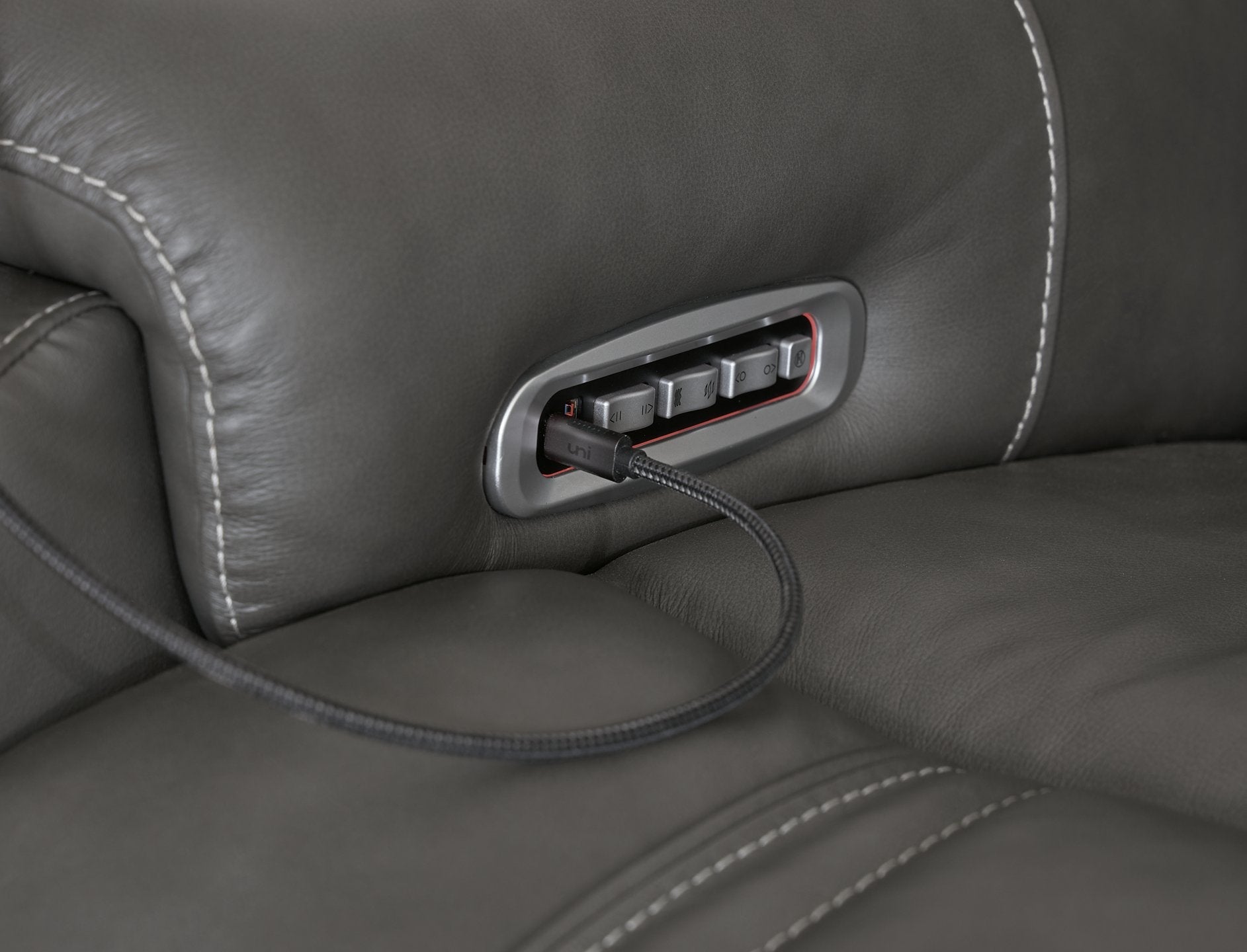 5Z - Pittson Power Reclining Sectional Loveseat with Console